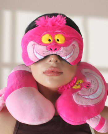 Cojin cuello GATO SONRIENTE Alicia en el pais de las maravillas + antifaz de regalo