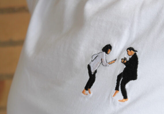 Camiseta Pulp Fiction orma de hombre * Bordado