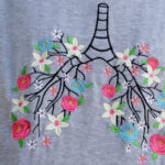 Buso PULMONES FLORECIENDO * Bordado con capota