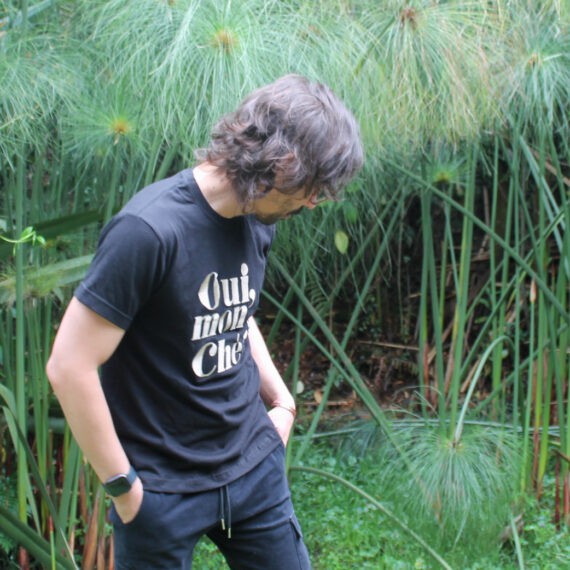 Camiseta OUI MON CHERI hombre * Bordado