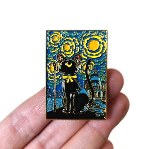 Pin Gato de Sailor Moon en la noche estrellada