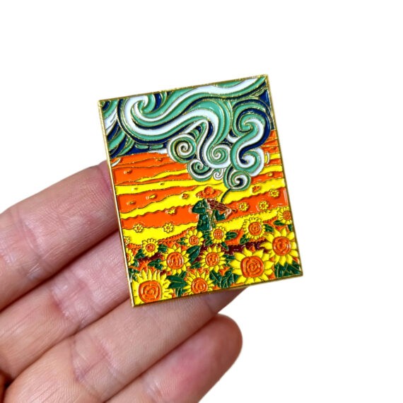 Pin Van Gogh tocando violin en la noche estrellada