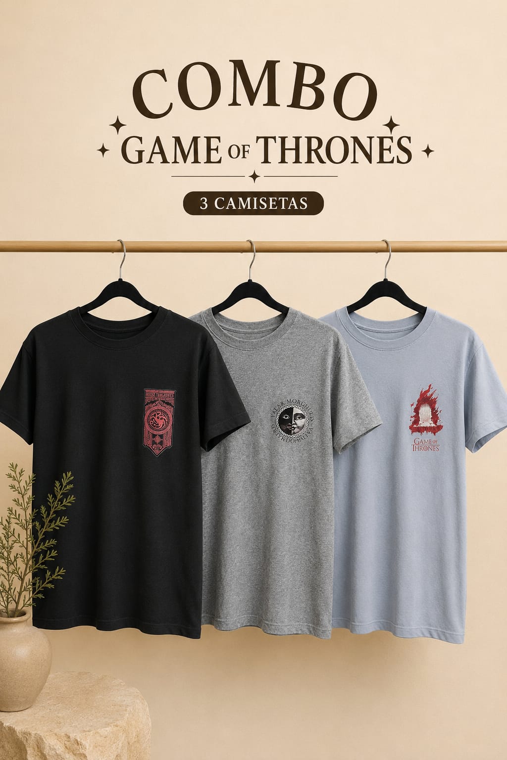 COMBO x3 Camisetas GAME OF THRONES