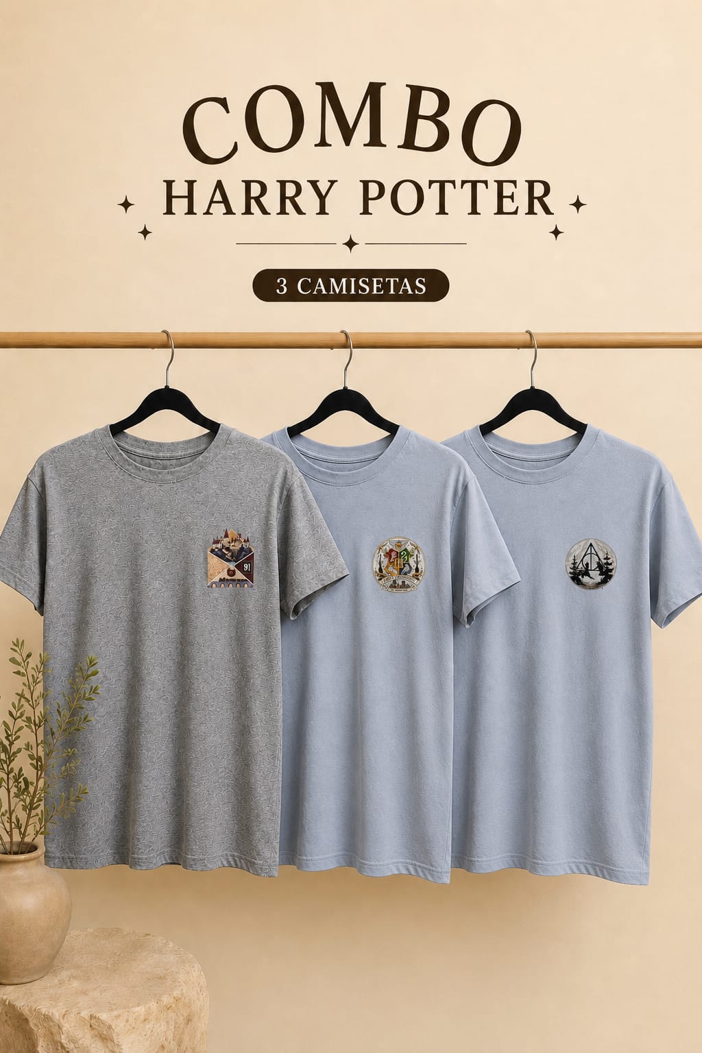 COMBO x3 Camisetas HARRY POTTER