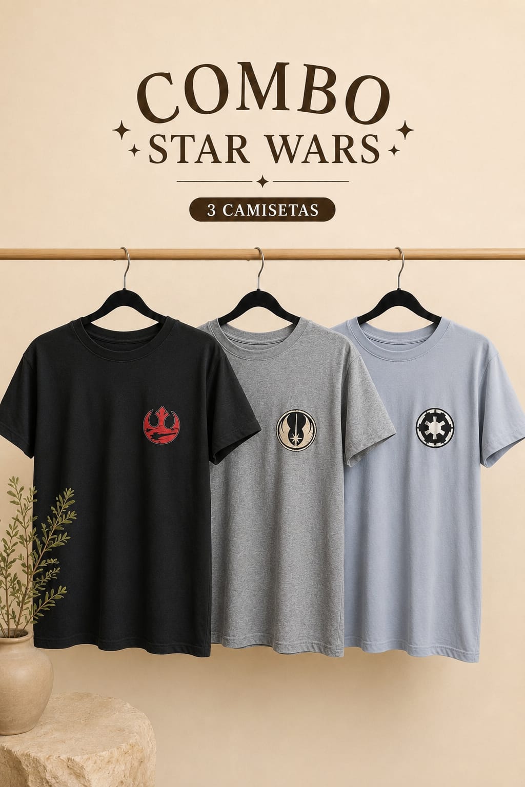 COMBO x3 Camisetas STAR WARS